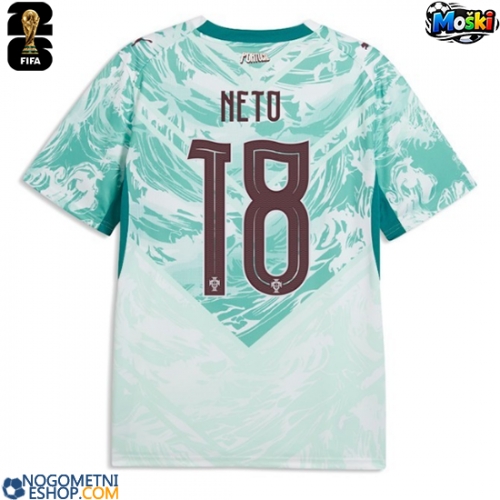 Moški Nogometni dresi Portugalska Pedro Neto #18 Gostujoči SP 2026 Kratek Rokav